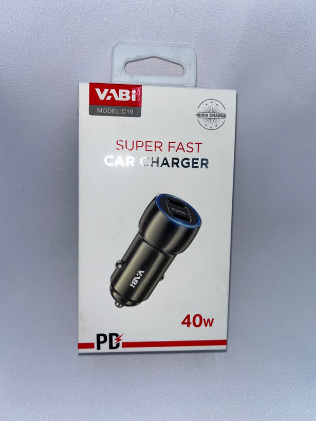شارژر فندکی وابی (VABI) مدل C19 - شارژ سریع دو دستگاه با توان ۴۰ وات