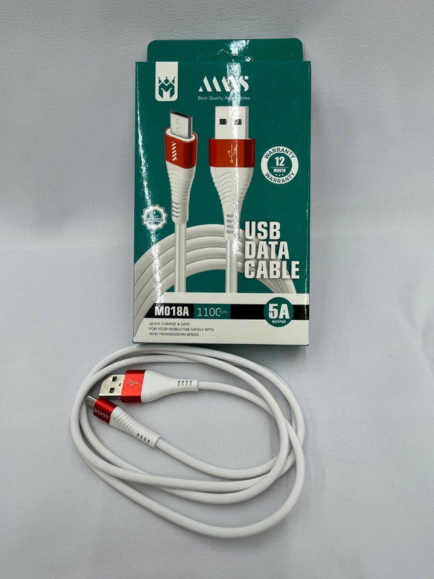 کابل شارژ فست 1.1 متری اندروید MNS مدل M018A - مشکی - SMOو سفید