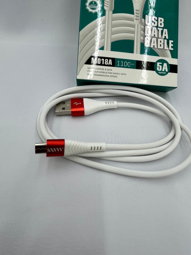 کابل شارژ فست 1.1 متری اندروید MNS مدل M018A - مشکی - SMOو سفید