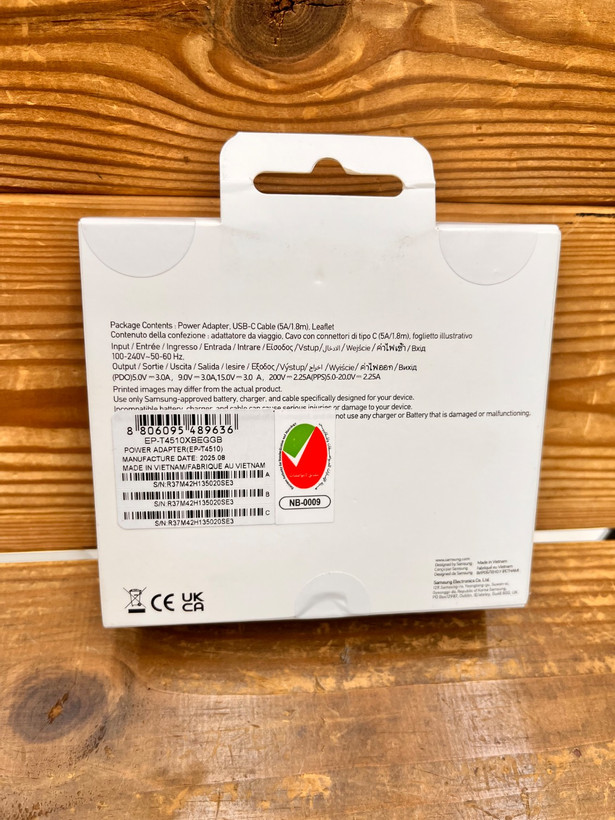 شارژرکامل سامسونگ مدلEP-T4510 توان 45 وات سه پین همراه کابل